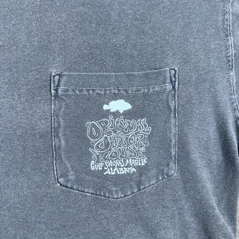 Original Oyster House Shirt Adult MEDIUM Blue Fish Comfort Colors Alabama Y2K - Picture 3 of 7